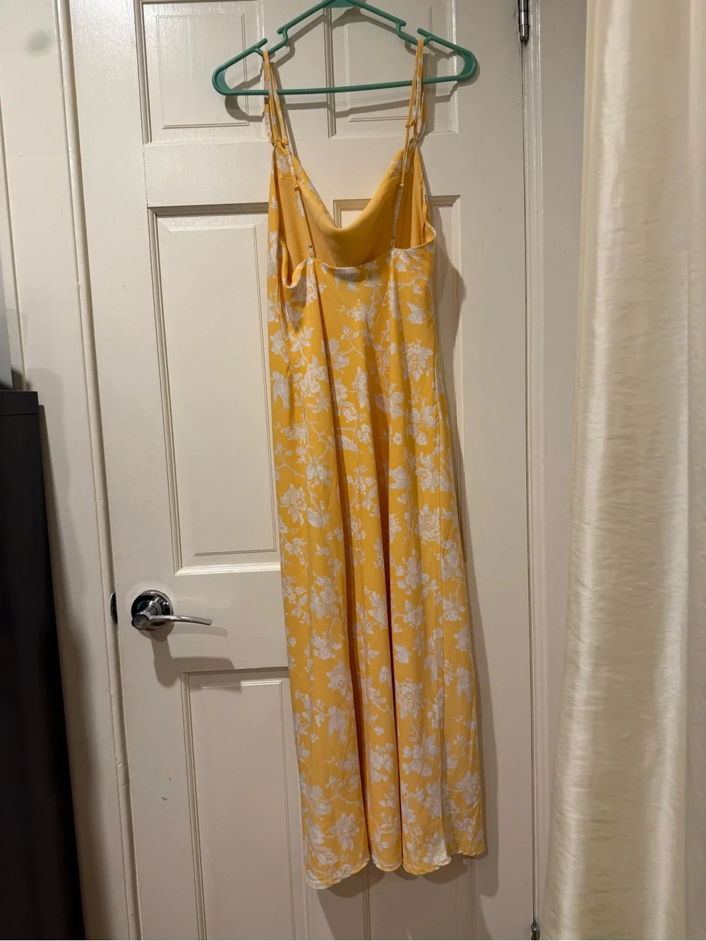 Abercrombie & Fitch Yellow Floral Cowl Slip Dress